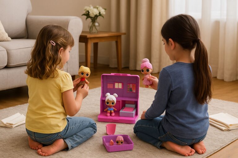 Enfants qui jouent à la poupée LOL